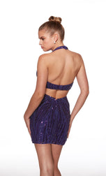 Alyce Paris Hot Fix Halter Neck Mini Dress 40096
