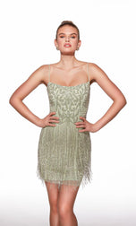 Alyce Paris Beaded Fringe HoCo Dress 40102