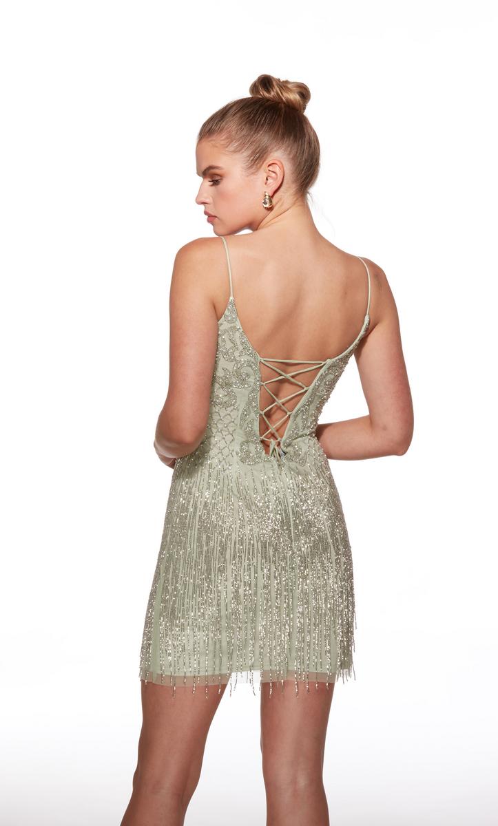 Alyce Paris Beaded Fringe HoCo Dress 40102 Alyce Paris Beaded Fringe HoCo Dress 40102