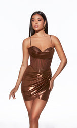 Alyce Paris Metallic Ruched HoCo Dress 40103