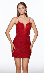 Alyce Paris Plunging Neckline Short Dress 40112