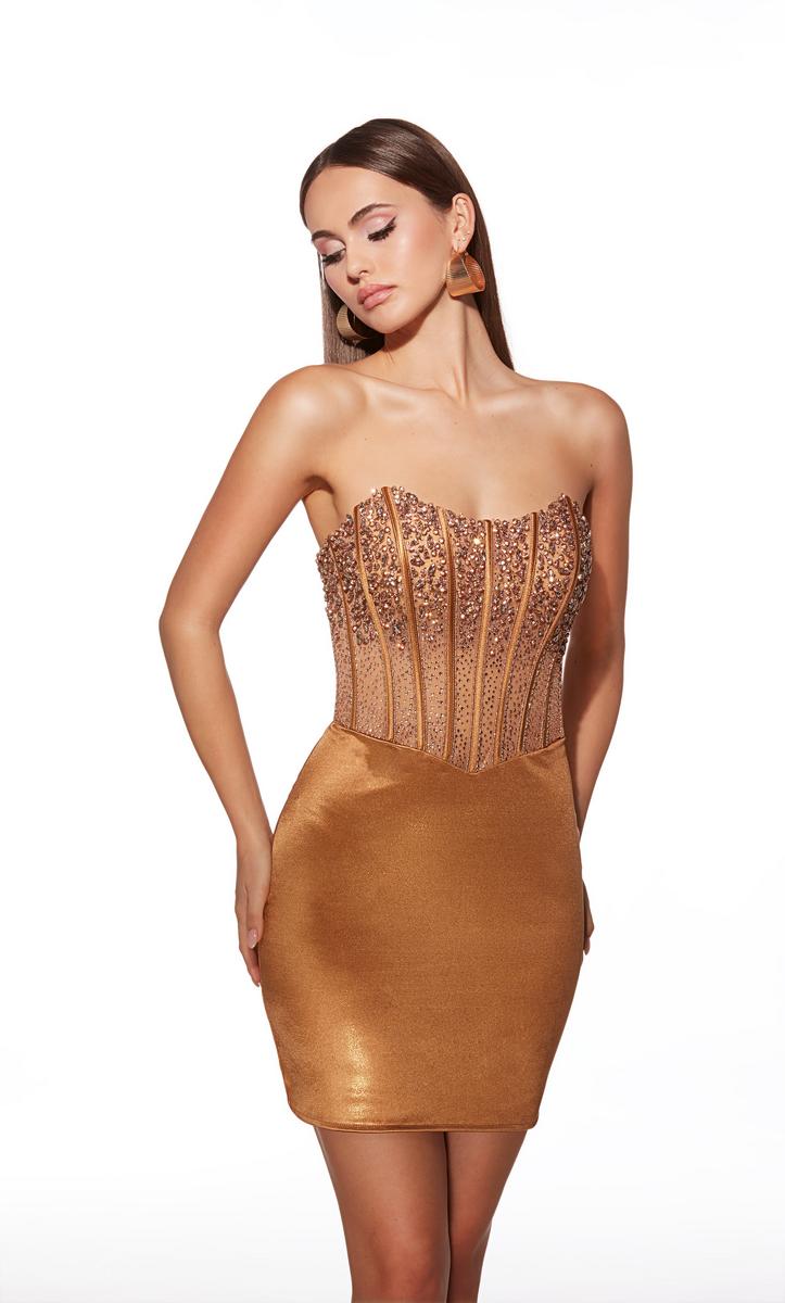 Alyce Paris Strapless Beaded Short Dress 40122
