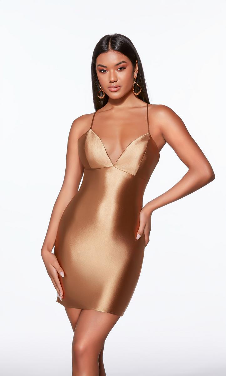 Alyce Paris Simple Satin HoCo Dress 40123 Alyce Paris Simple Satin HoCo Dress 40123