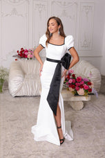 Ava Presley Fitted Puff Sleeve Prom Dress 40152
