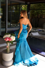 Ava Presley Fitted Side Ruffle Prom Dress 40527