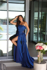 Ava Presley Side Ruffle A-Line Prom Dress 40532