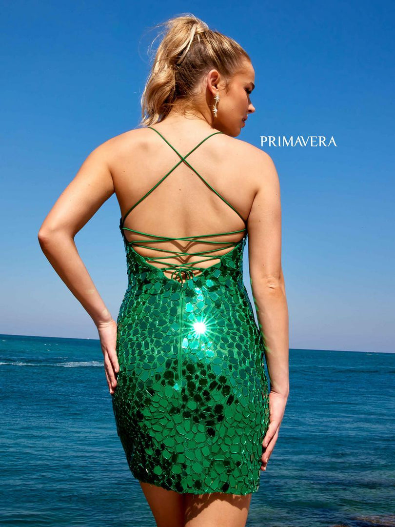 Primavera Circle Mirror Homecoming Dress 4056 Emerald / 6 Primavera Circle Mirror Homecoming Dress 4056 Emerald / 6