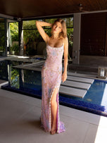 Primavera Couture Beaded Scoop Neck Long Dress 4156 - B