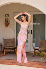 Primavera Couture Beaded Scoop Neck Long Dress 4156 - B