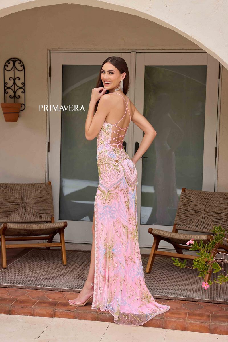 Primavera Couture Beaded Scoop Neck Long Dress 4156 - B