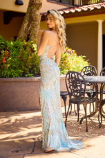 Primavera Couture Beaded Scoop Neck Long Dress 4156 - B