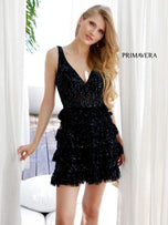 Primavera Sequin Ruffle Homecoming Dress 4203