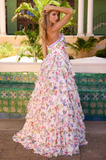 Ava Presley Lavender Floral Print Ballgown Prom Dress 42208