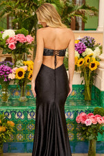 Ava Presley Strapless Heat Stone Fitted Prom Dress 42229