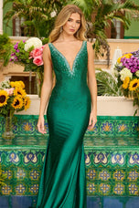 Ava Presley Stretch Satin Open Back Prom Dress 42230