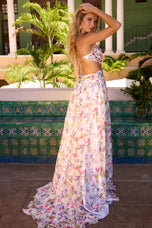 Ava Presley Floral Print Cutouts A-Line Prom Dress 42236