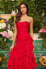 Ava Presley Asymmetrical Drop Waist Ruffle Prom Dress 42242