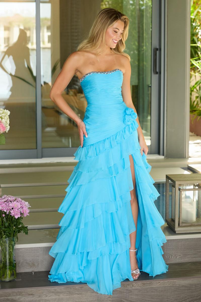 Ava Presley Asymmetrical Drop Waist Ruffle Prom Dress 42242