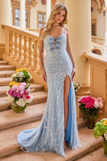 Ava Presley Floral Embellishment Fitted Prom Dress 42262
