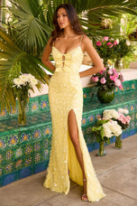 Ava Presley Floral Embellishment Fitted Prom Dress 42262