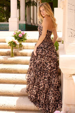 Ava Presley Leopard Ruffle Chiffon Prom Dress 42303