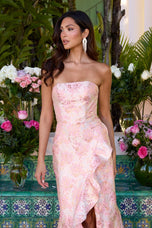 Ava Presley Brocade Jacquard Strapless Prom Dress 42309