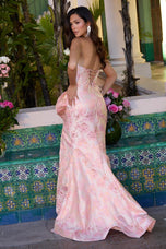 Ava Presley Brocade Jacquard Strapless Prom Dress 42309