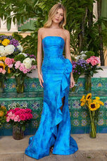 Ava Presley Brocade Jacquard Strapless Prom Dress 42309