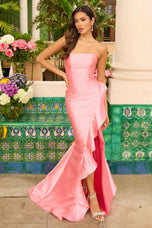 Ava Presley Strapless Ruffle Slit Prom Dress 42310