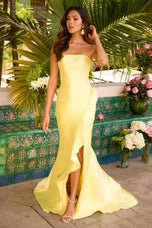 Ava Presley Strapless Ruffle Slit Prom Dress 42310