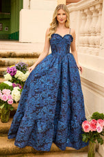 Ava Presley Floral Jacquard Ballgown Prom Dress 42312