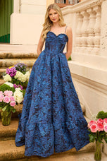 Ava Presley Floral Jacquard Ballgown Prom Dress 42312