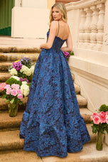 Ava Presley Floral Jacquard Ballgown Prom Dress 42312