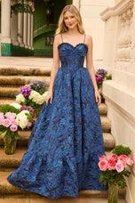 Ava Presley Floral Jacquard Ballgown Prom Dress 42312