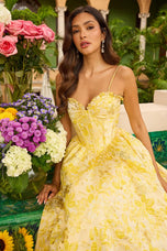 Ava Presley Floral Jacquard Ballgown Prom Dress 42312