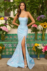 Ava Presley Fitted Jacquard Prom Dress 42320