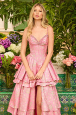 Ava Presley Jacquard High-Low Prom Dress 42321