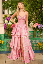Ava Presley Jacquard High-Low Prom Dress 42321