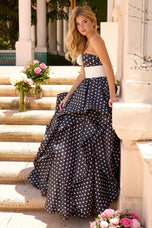 Ava Presley Thin Straps Polka-Dot  Ball Gown 42362