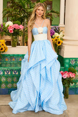 Ava Presley Thin Straps Polka-Dot  Ball Gown 42362