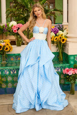 Ava Presley Thin Straps Polka-Dot  Ball Gown 42362