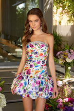 Ava Presley Floral Print Bubble Hem Homecoming Dress 42373