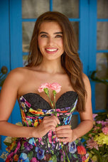 Ava Presley Chiffon Ruffle Floral HoCo Dress 42374
