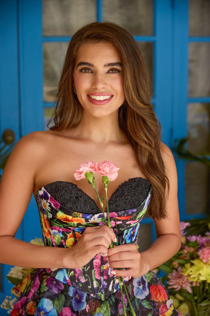 Ava Presley Chiffon Ruffle Floral HoCo Dress 42374
