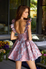 Ava Presley Brocade Ruffle Strap Homecoming Dress 42395