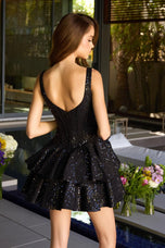 Ava Presley Corset Rosette Ruffle Homecoming Dress 42403