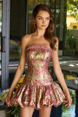 Ava Presley Drop Waist Brocade Bubble Homecoming Dress 42416