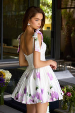 Ava Presley Shoulder Tie Pearl Floral Homecoming Dress 42432