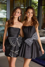 Ava Presley Beaded Oversized Bow Homecoming Dress 42435