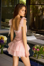 Ava Presley Pearl Beaded Tulle Ruffle Homecoming Dress 42452
